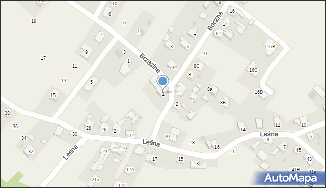 Chudów, Boczna, 1, mapa Chudów