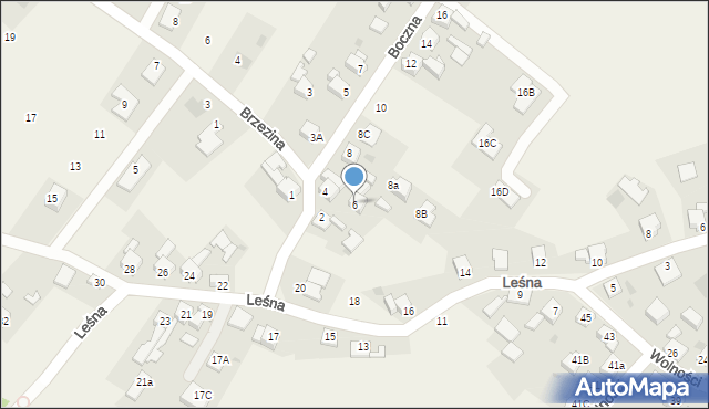 Chudów, Boczna, 6, mapa Chudów