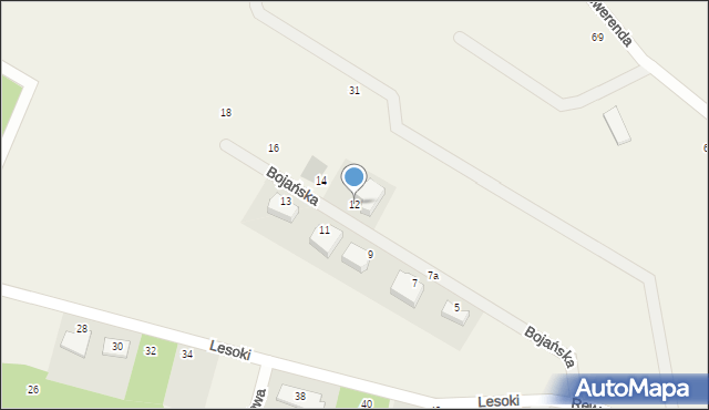 Chwaszczyno, Bojańska, 12, mapa Chwaszczyno