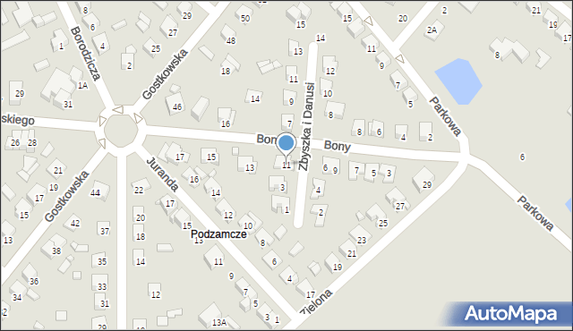 Ciechanów, Bony, 11, mapa Ciechanów