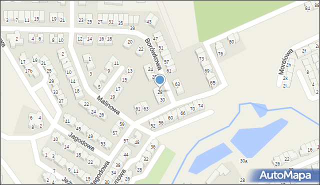 Czapury, Borówkowa, 28, mapa Czapury