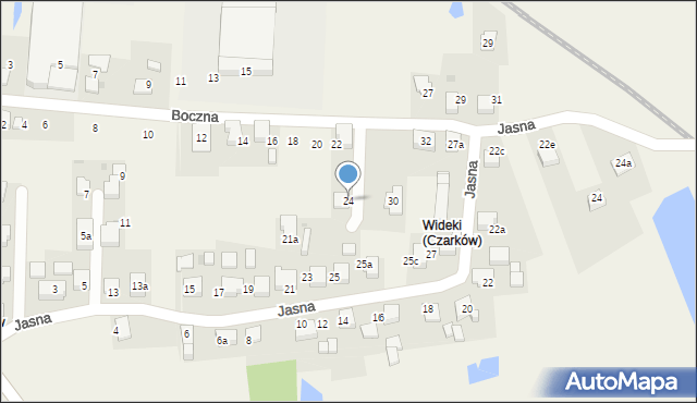 Czarków, Boczna, 24, mapa Czarków
