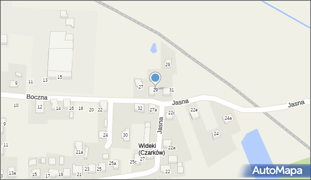 Czarków, Boczna, 29, mapa Czarków