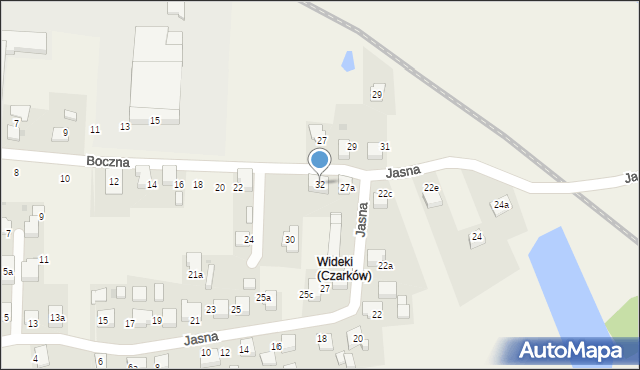 Czarków, Boczna, 32, mapa Czarków