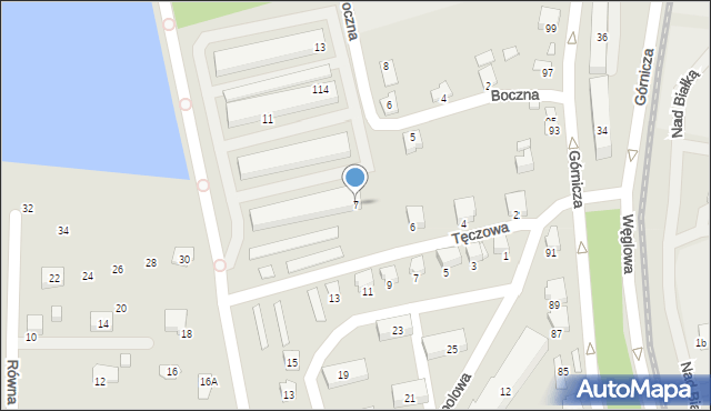 Czechowice-Dziedzice, Boczna, 7, mapa Czechowic-Dziedzic