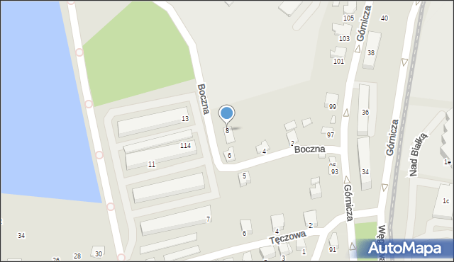 Czechowice-Dziedzice, Boczna, 8, mapa Czechowic-Dziedzic
