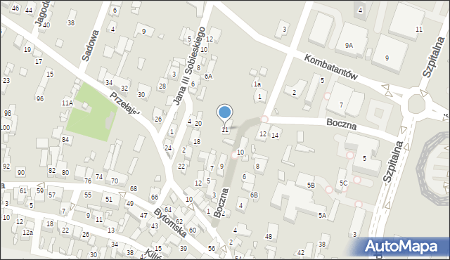 Czeladź, Boczna, 11, mapa Czeladź