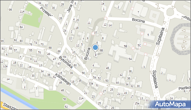 Czeladź, Boczna, 4, mapa Czeladź