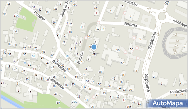 Czeladź, Boczna, 6B, mapa Czeladź
