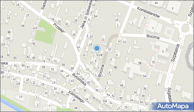 Czeladź, Boczna, 7, mapa Czeladź