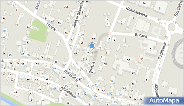 Czeladź, Boczna, 9, mapa Czeladź