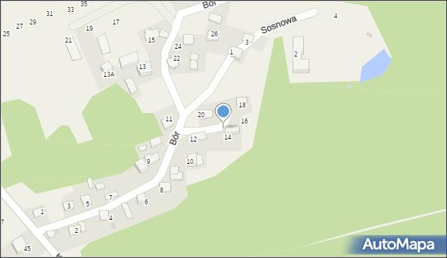 Czernichów, Bór, 14a, mapa Czernichów