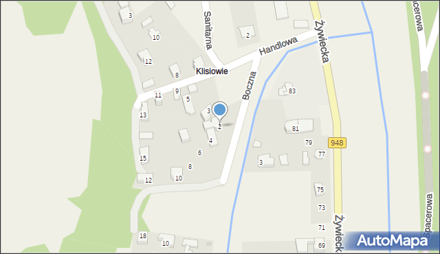 Czernichów, Boczna, 2, mapa Czernichów