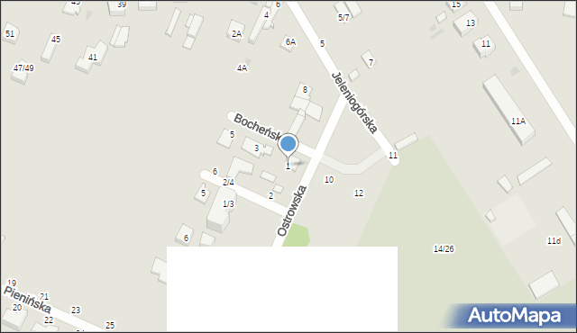 Częstochowa, Bocheńska, 1, mapa Częstochowy