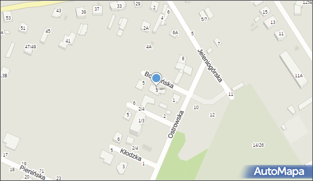 Częstochowa, Bocheńska, 3, mapa Częstochowy