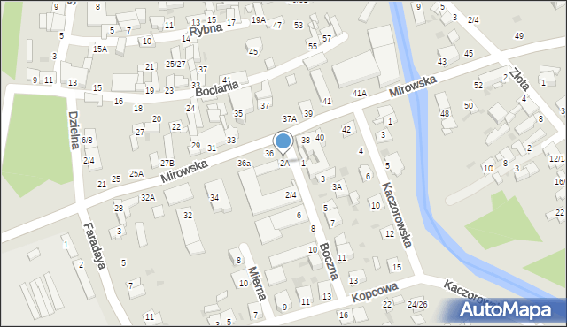 Częstochowa, Boczna, 2A, mapa Częstochowy