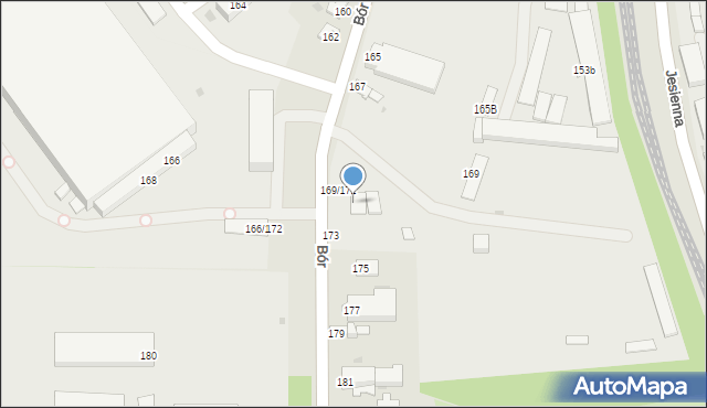 Częstochowa, Bór, 171, mapa Częstochowy