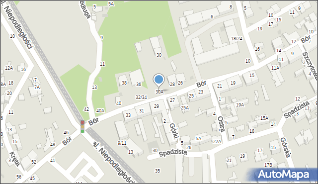Częstochowa, Bór, 30A, mapa Częstochowy