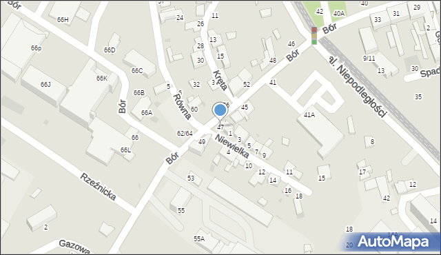 Częstochowa, Bór, 47, mapa Częstochowy