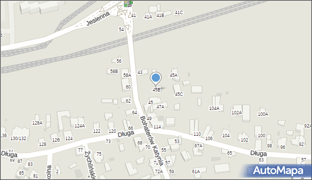 Częstochowa, Bohaterów Katynia, 45B, mapa Częstochowy