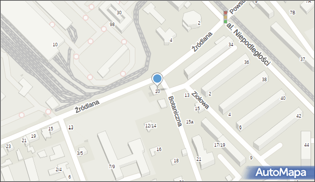 Częstochowa, Botaniczna, 10, mapa Częstochowy