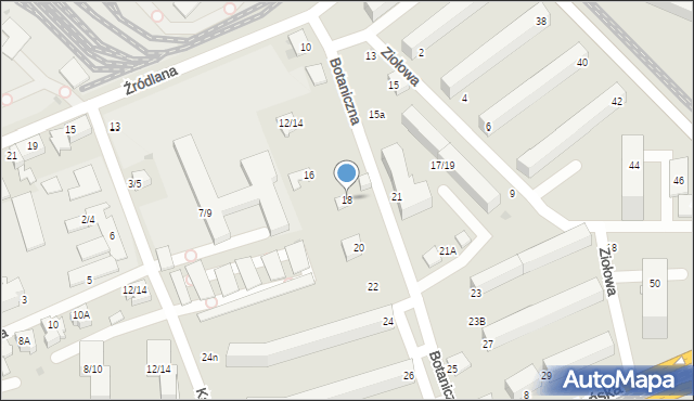 Częstochowa, Botaniczna, 18, mapa Częstochowy