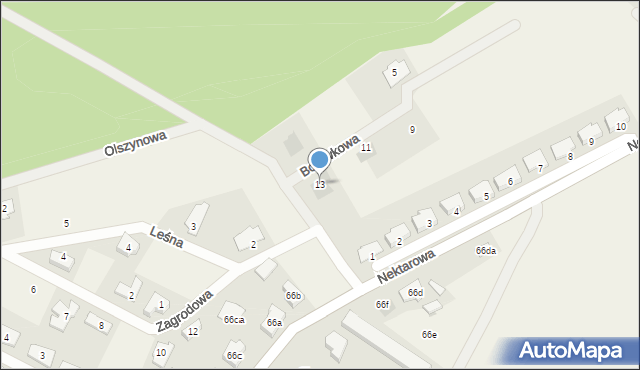 Dąbcze, Borówkowa, 13, mapa Dąbcze