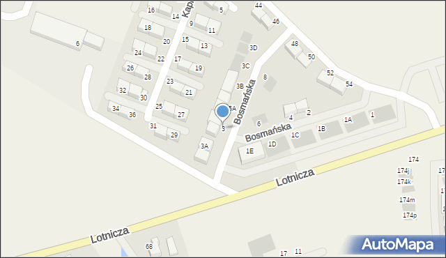 Dąbrowa, Bosmańska, 3, mapa Dąbrowa