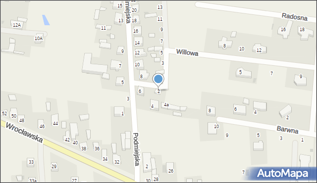 Dąbrowa, Boczna, 2, mapa Dąbrowa