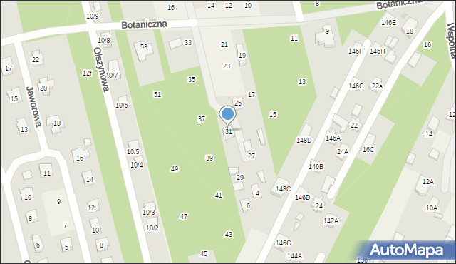 Dąbrowa Chotomowska, Botaniczna, 31, mapa Dąbrowa Chotomowska