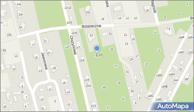 Dąbrowa Chotomowska, Botaniczna, 51, mapa Dąbrowa Chotomowska