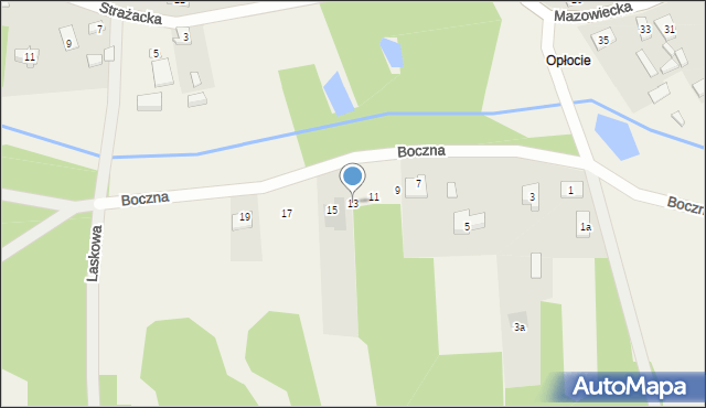 Dąbrówka, Boczna, 13, mapa Dąbrówka
