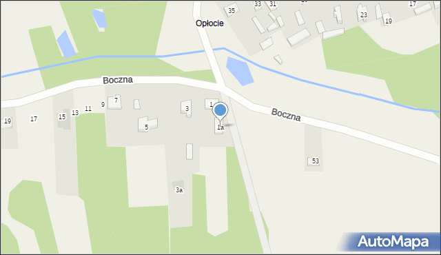 Dąbrówka, Boczna, 1a, mapa Dąbrówka