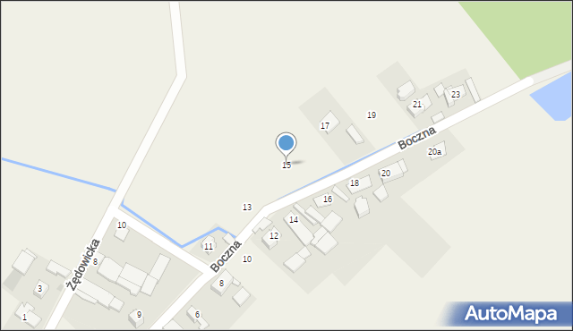 Dąbrówka, Boczna, 15, mapa Dąbrówka