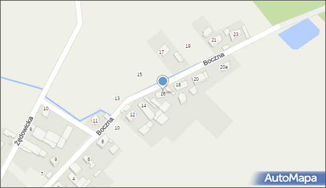 Dąbrówka, Boczna, 16, mapa Dąbrówka