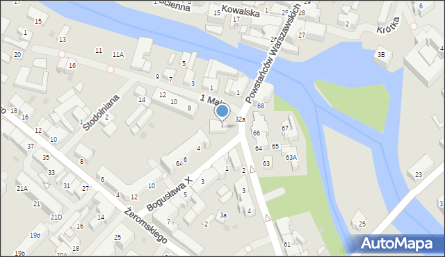 Darłowo, Bogusława X, 2, mapa Darłowo