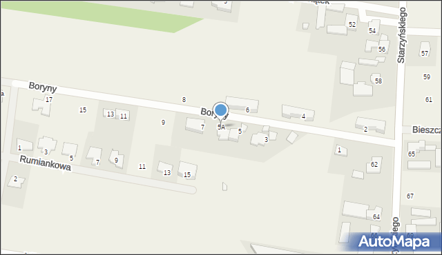 Dawidy Bankowe, Boryny, 5A, mapa Dawidy Bankowe