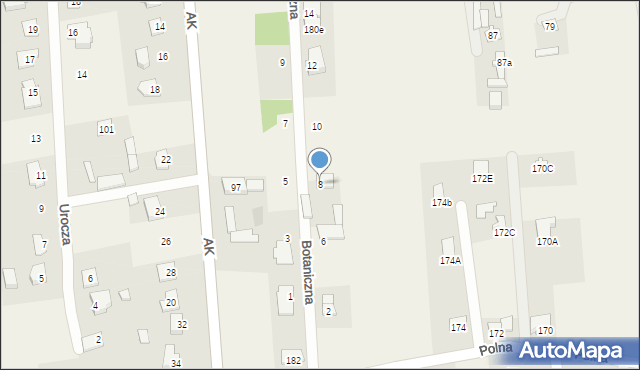 Dębe Wielkie, Botaniczna, 8, mapa Dębe Wielkie