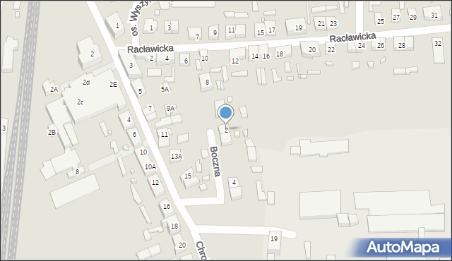 Dębno, Boczna, 2, mapa Dębno