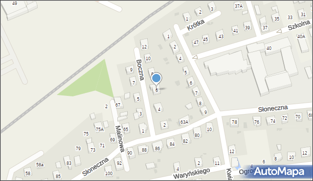 Długołęka, Boczna, 6, mapa Długołęka