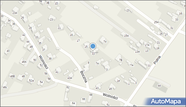 Dobieszowice, Boczna, 11, mapa Dobieszowice