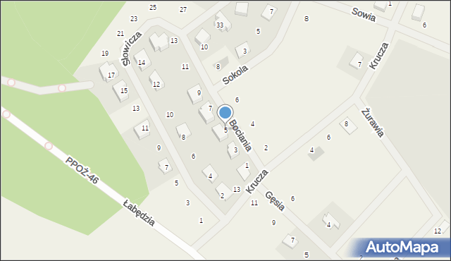 Dolaszewo, Bociania, 5, mapa Dolaszewo