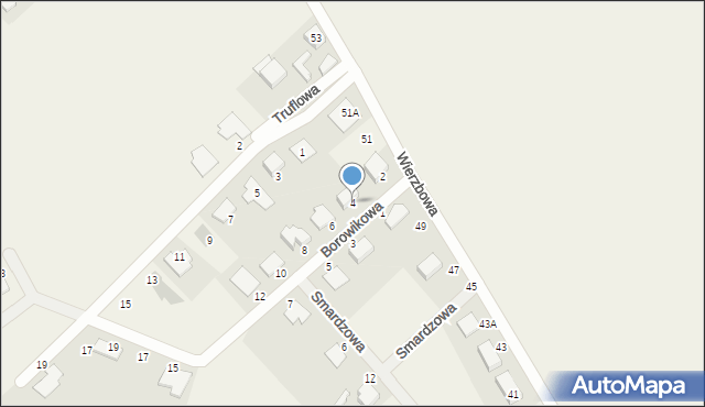 Dopiewiec, Borowikowa, 4, mapa Dopiewiec