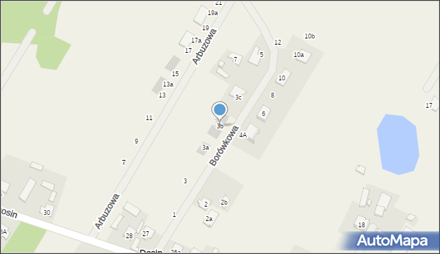 Dosin, Borówkowa, 3b, mapa Dosin