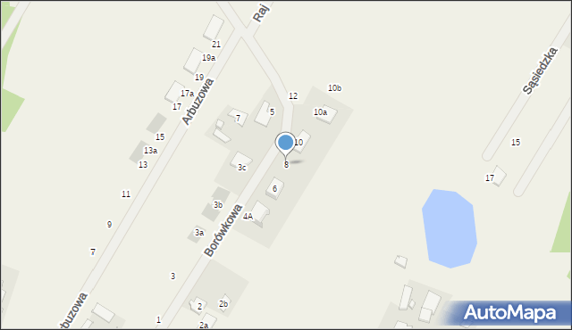 Dosin, Borówkowa, 8, mapa Dosin