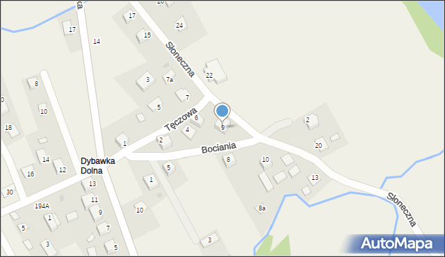 Dybawka, Bociania, 9, mapa Dybawka