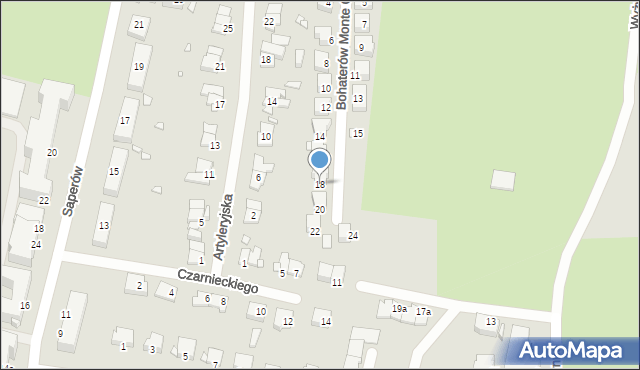 Elbląg, Bohaterów Monte Cassino, 18, mapa Elbląga