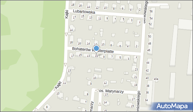 Elbląg, Bohaterów Westerplatte, 11, mapa Elbląga