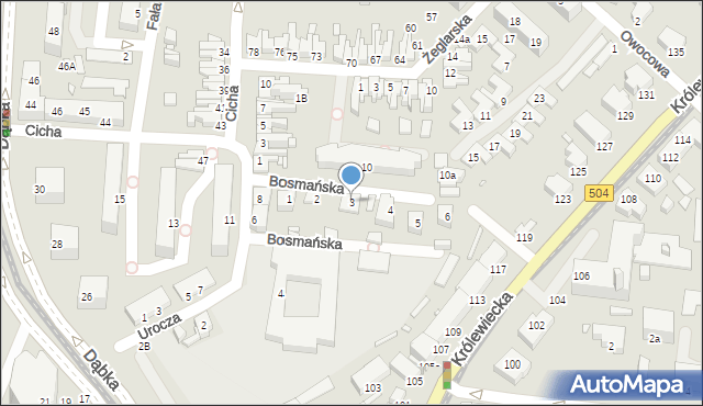 Elbląg, Bosmańska, 3, mapa Elbląga