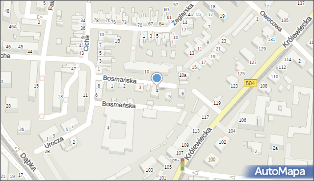 Elbląg, Bosmańska, 4, mapa Elbląga